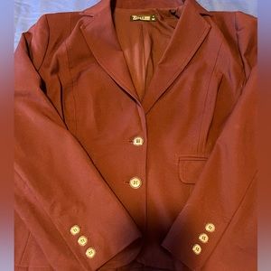 York And Company 7th Avenue Design Studio Blazer Suit Jacket, Burgundy Size 18